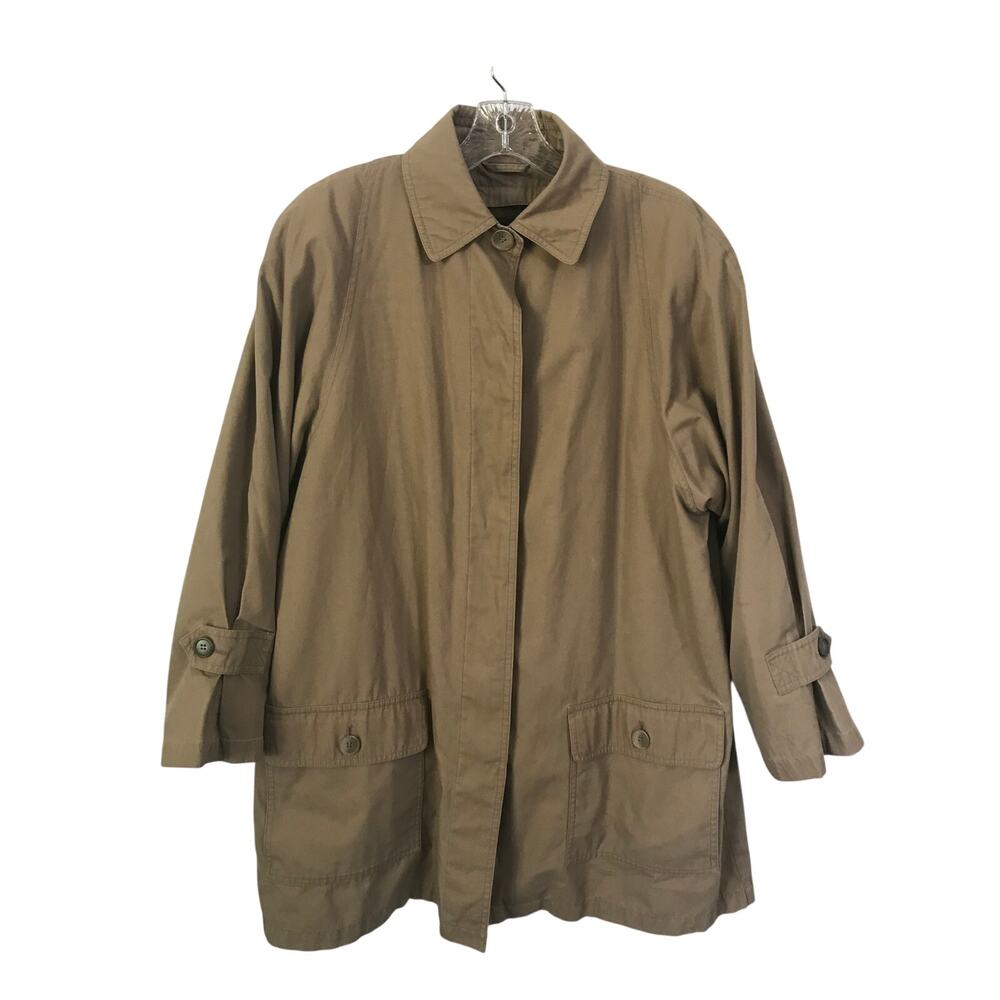 Vintage London Fog Trench Coat 14P Jacket Tan Preppy Old Money Minimalist Y2K